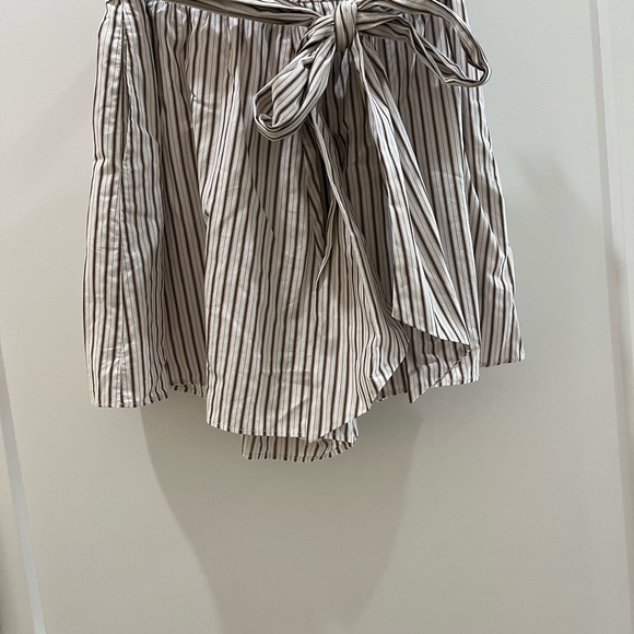 MINKPINK White and Brown Skorts with Paper Bag Waist